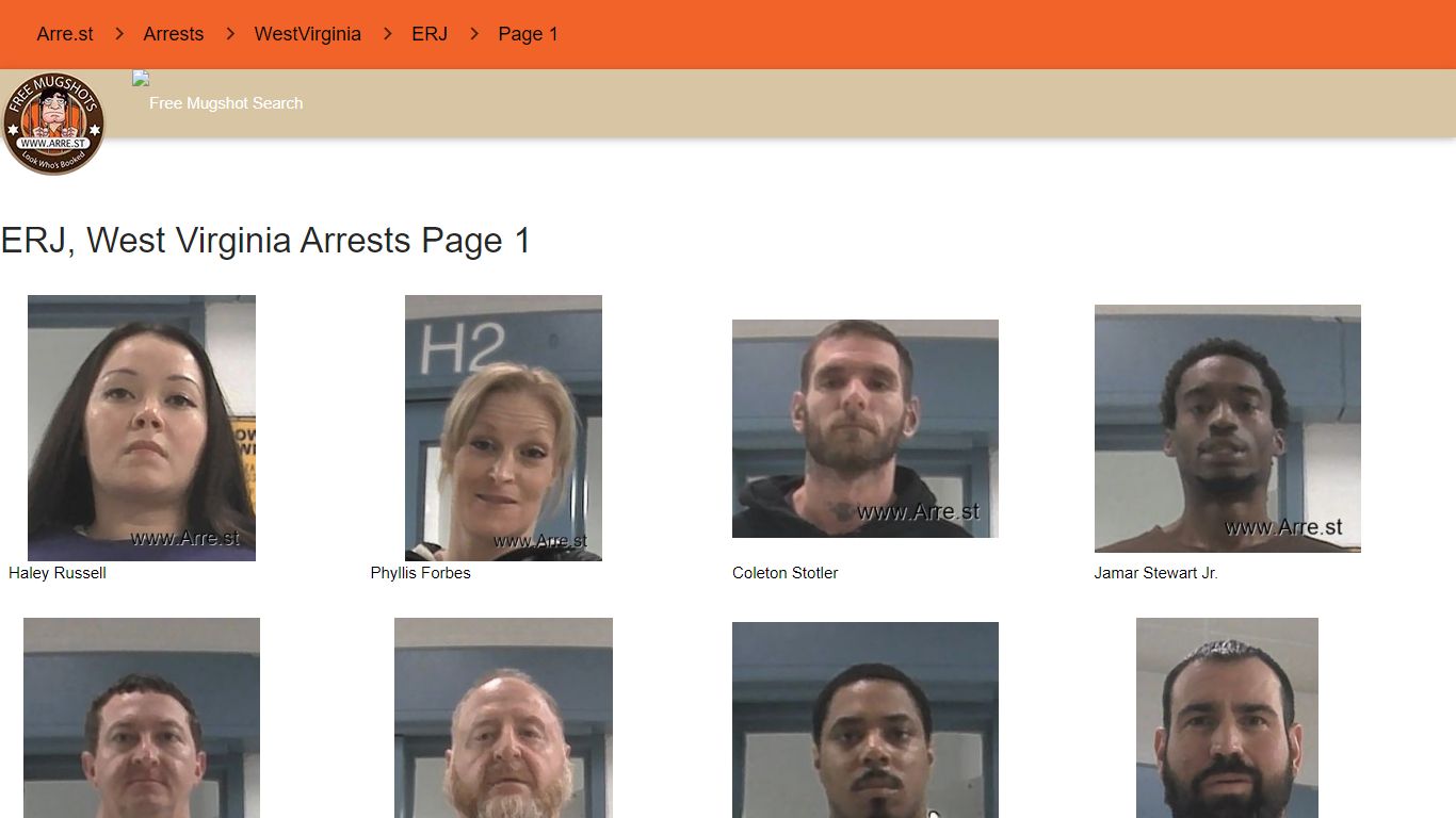 Arre.st - ERJ, WestVirginia arrest records